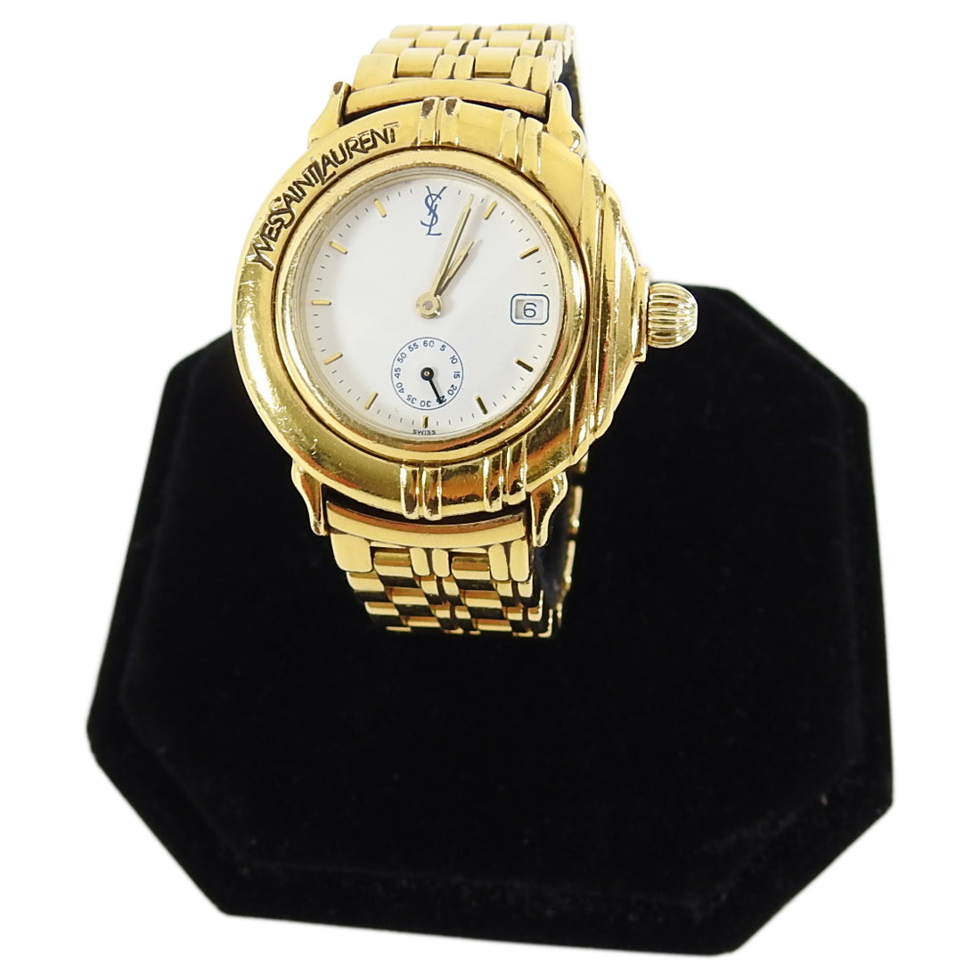 YSL Yves Saint Laurent Vintage Gold Ladies Wrist Watch
