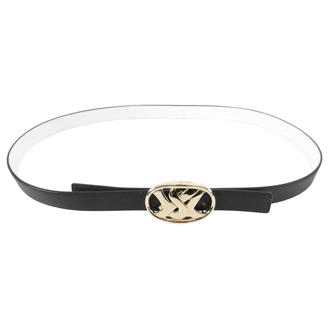 Yves Saint Laurent YSL Reversible White Brown Belt - 90 / 36