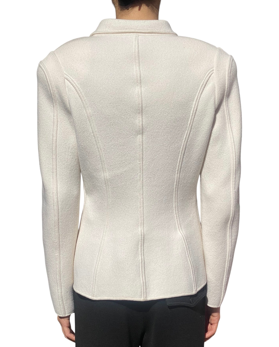 Giorgio Armani Ivory Cashmere Shoulder Pad Blazer - 44 / US 8