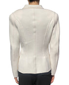 Giorgio Armani Ivory Cashmere Shoulder Pad Blazer - 44 / US 8