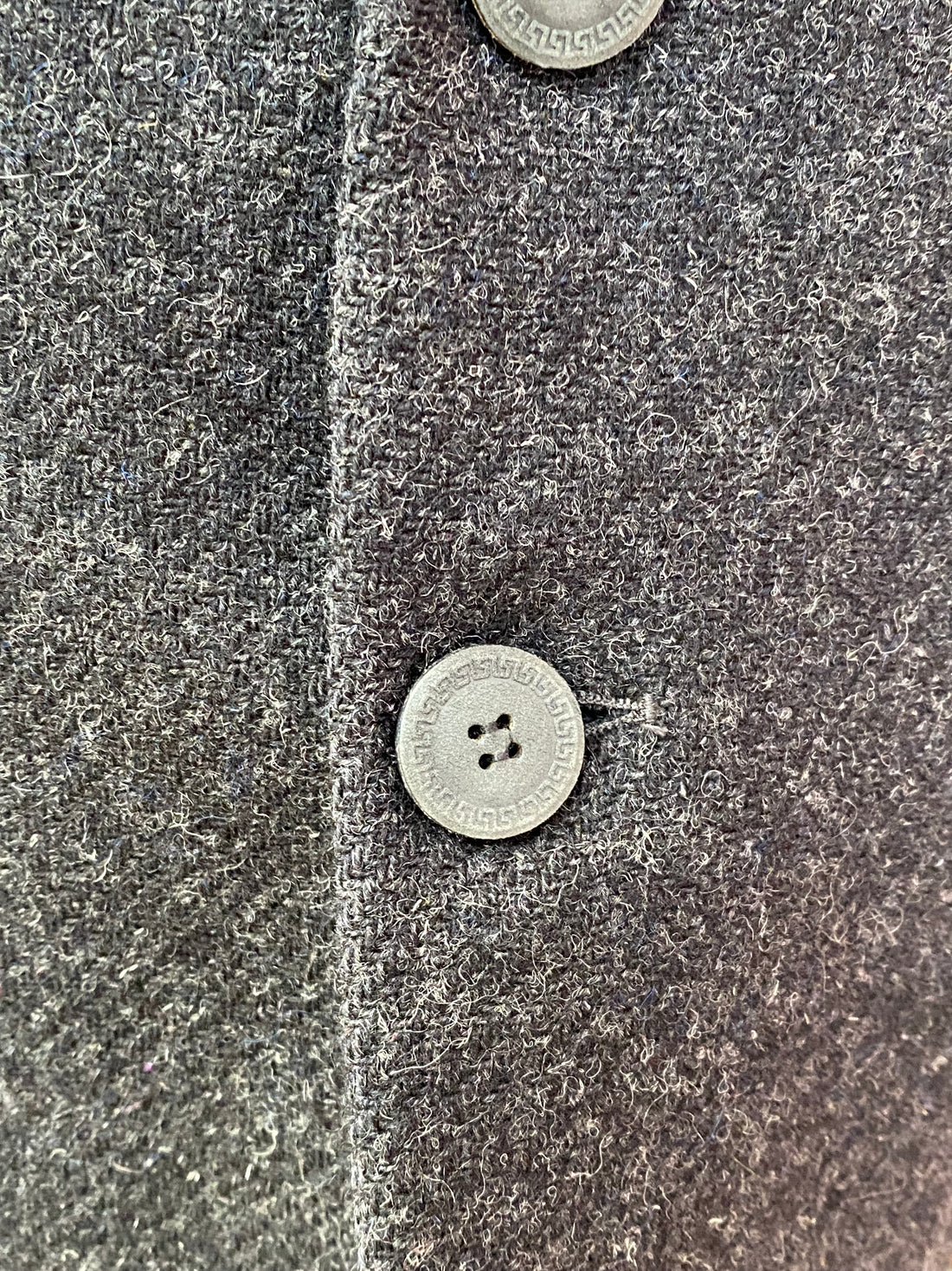 Versace Grey Vintage Speckled Wool Blazer - 54
