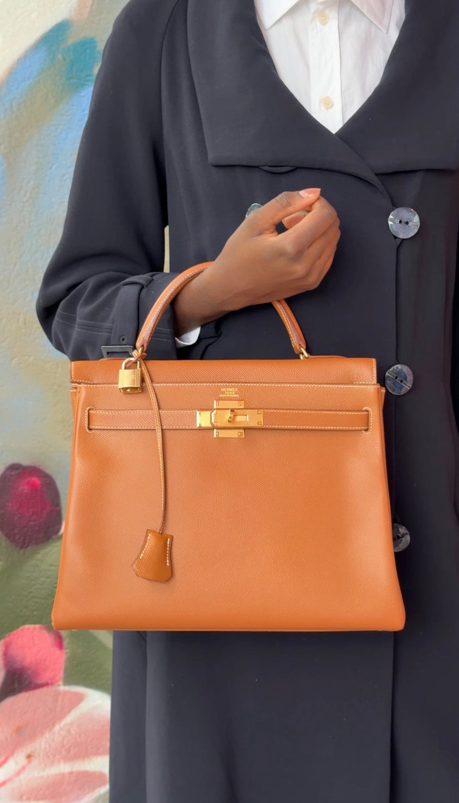 Hermes Gold Vintage 1996 Kelly 32 Courchevel Gold GHW