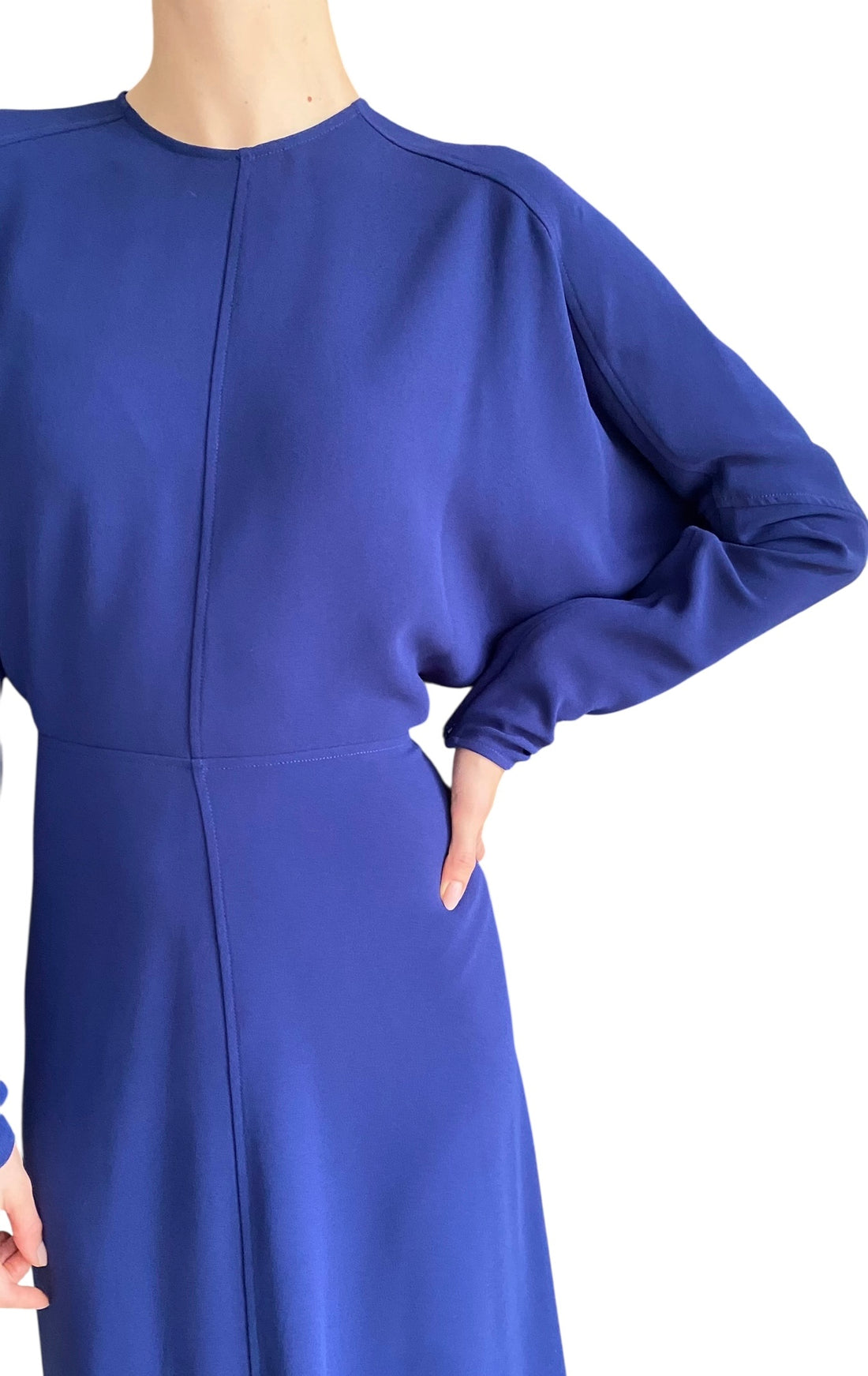 Victoria Beckham Royal Blue "Dolman" Long-Sleeve Dress - UK 12 / US 10