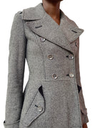 Burberry Britt Grey Wool Blend Cropped Trench Coat - US 2