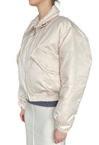 Victoria Beckham Ivory Satin Padded Bomber Jacket - IT 42 / US 6
