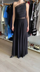 Giambattista Valli Black Lace Trim One-Shoulder Evening Gown - IT 44 / M / US 6-8