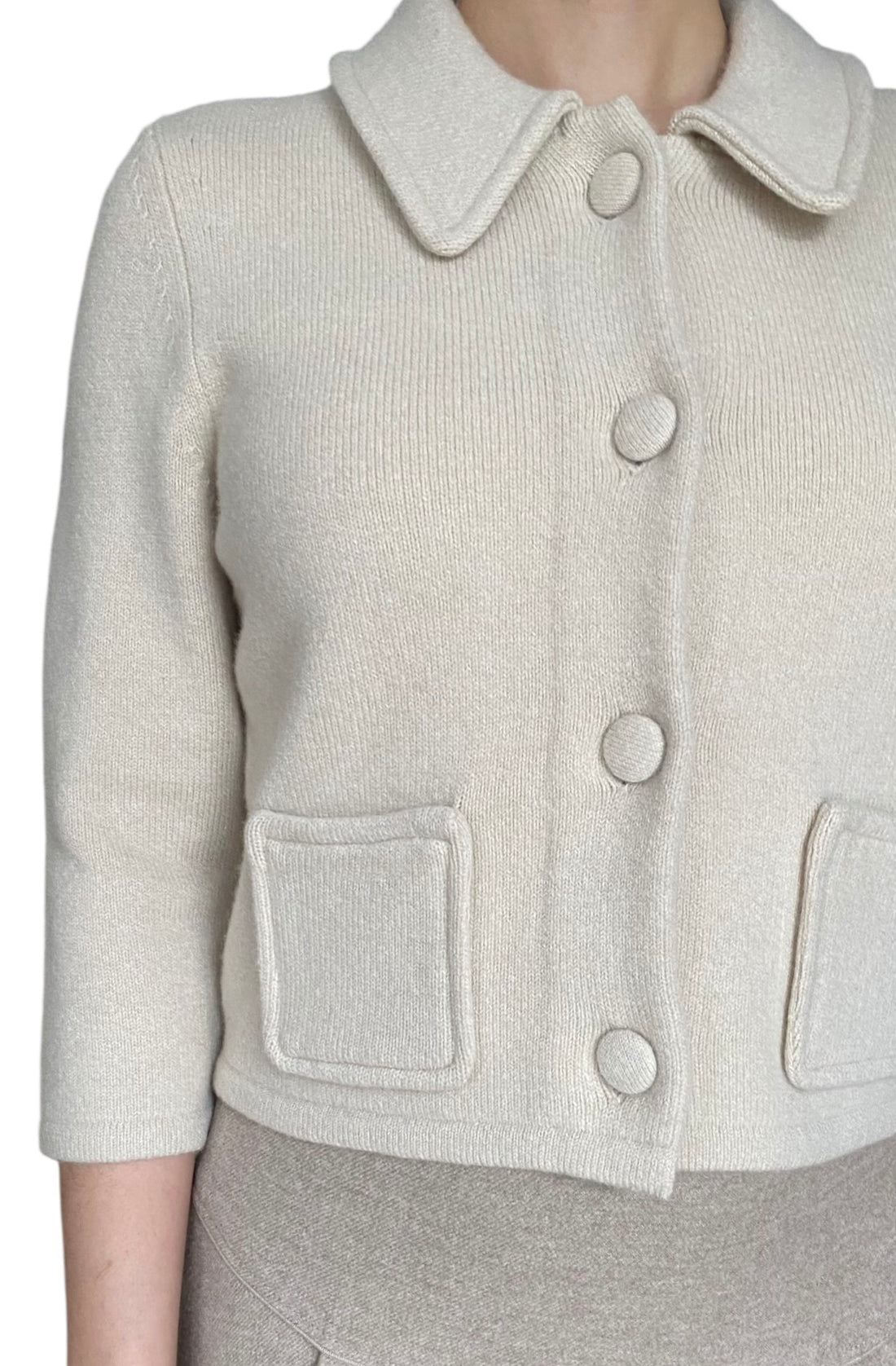 Dorothee Schumacher Ivory Wool "Modern Statement" Quarter Length Jacket  - 3 / US 6