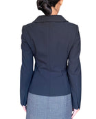 Prada Black Round Collar Fitted Jacket - 40 / US 4-6