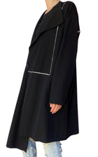 Yohji Yamamoto Black Asymmetrical Wool Coat  - JP 2 / L