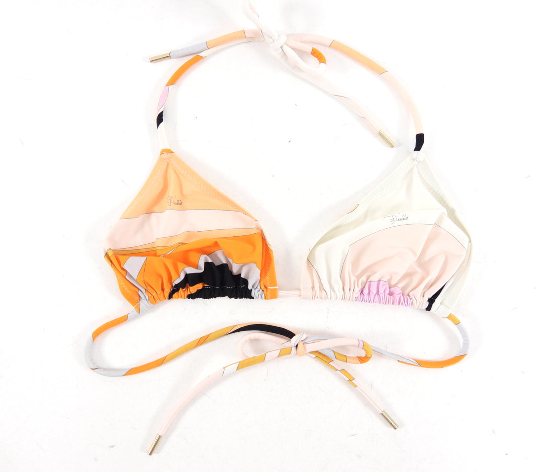 Emilio Pucci Orange & Pink Swirl Printed Two-Piece Bikini Set - US 6