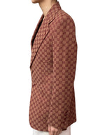 Gucci Burgundy 2019 Canvas Monogram Single Breasted Blazer - 48 / US 10