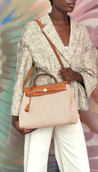 Hermes Naturel Sable  Herbag Zip 31 Naturel Sable Ecru Viking Cross Toile Canvas Bag 31