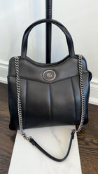 Gucci Black Leather Petite GG Two Way Tote Bag