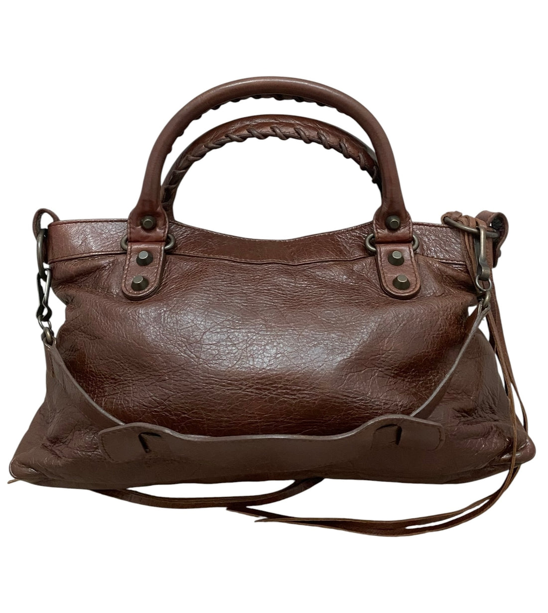Balenciaga Brown Leather Moto Classic First Bag