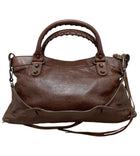 Balenciaga Brown Leather Moto Classic First Bag