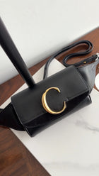 Chloe Black Leather Mini C Belt Bag