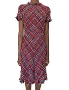 Alexander McQueen Red Tweed Midi Dress - 40 / US 2