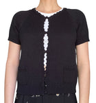 Prada Black Short Sleeve Knit Cardigan - 44