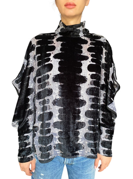 Marni Velvet Cutout Long Sleeve Top - IT 40 / US 8