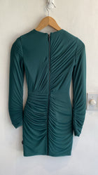 Herve Leger Green Rouched Dress - XS