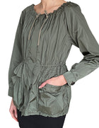 Prada Sport Army Green Vintage Nylon Drawstring Rain Jacket - S / US 4-6