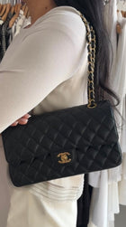 Chanel Black Caviar Leather Medium CC Classic Double Flap Bag GHW