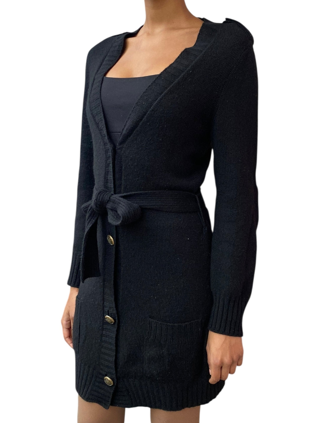 Gucci Black Cashmere Cardigan Coat - M / US 6
