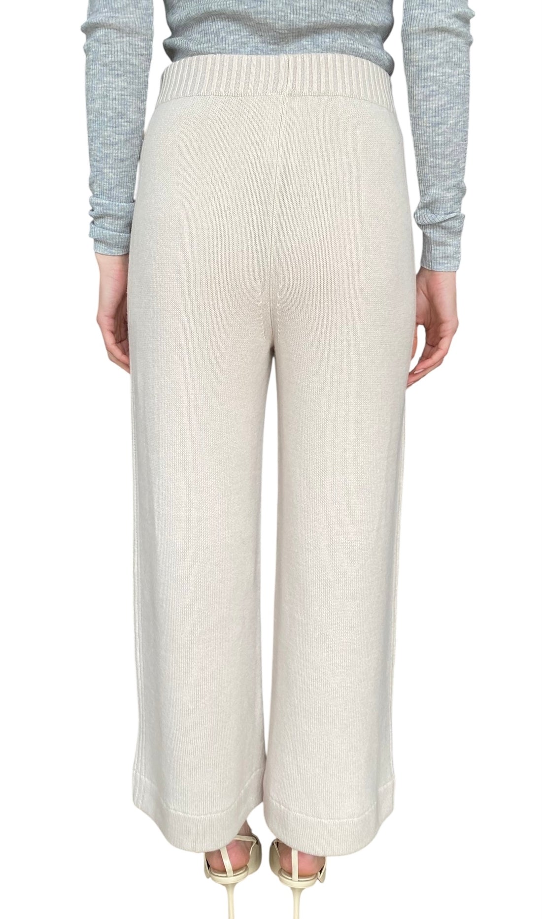 Iris Von Arnim Beige Cashmere Wide Leg Trousers - S / US 4-6