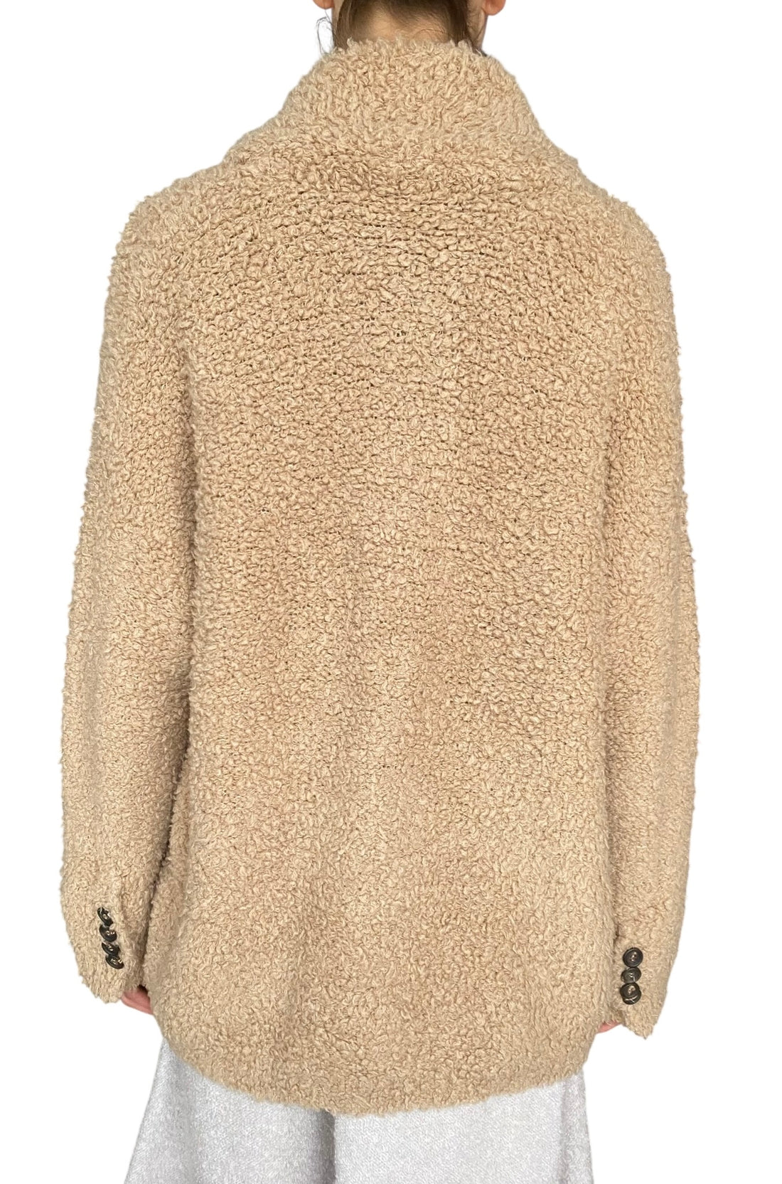Brunello Cucinelli Beige Cashmere Boucle Long Cardigan - XS