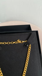 Chanel F24 V Gold Tone Strass CC Cuban Chain Choker