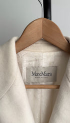 Max Mara Ivory Wool / Cashmere Belted Coat - XS / 0 / 2