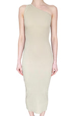 Toteme Beige One-Shoulder Ribbed Dress - XS / US 0-2