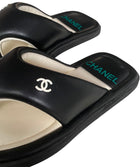 Chanel Black CC Logo Flip Flop Sandals - 37