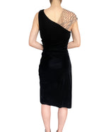 Armani Velvet Rouched Sequin Mesh Dress - IT 46 / US 10