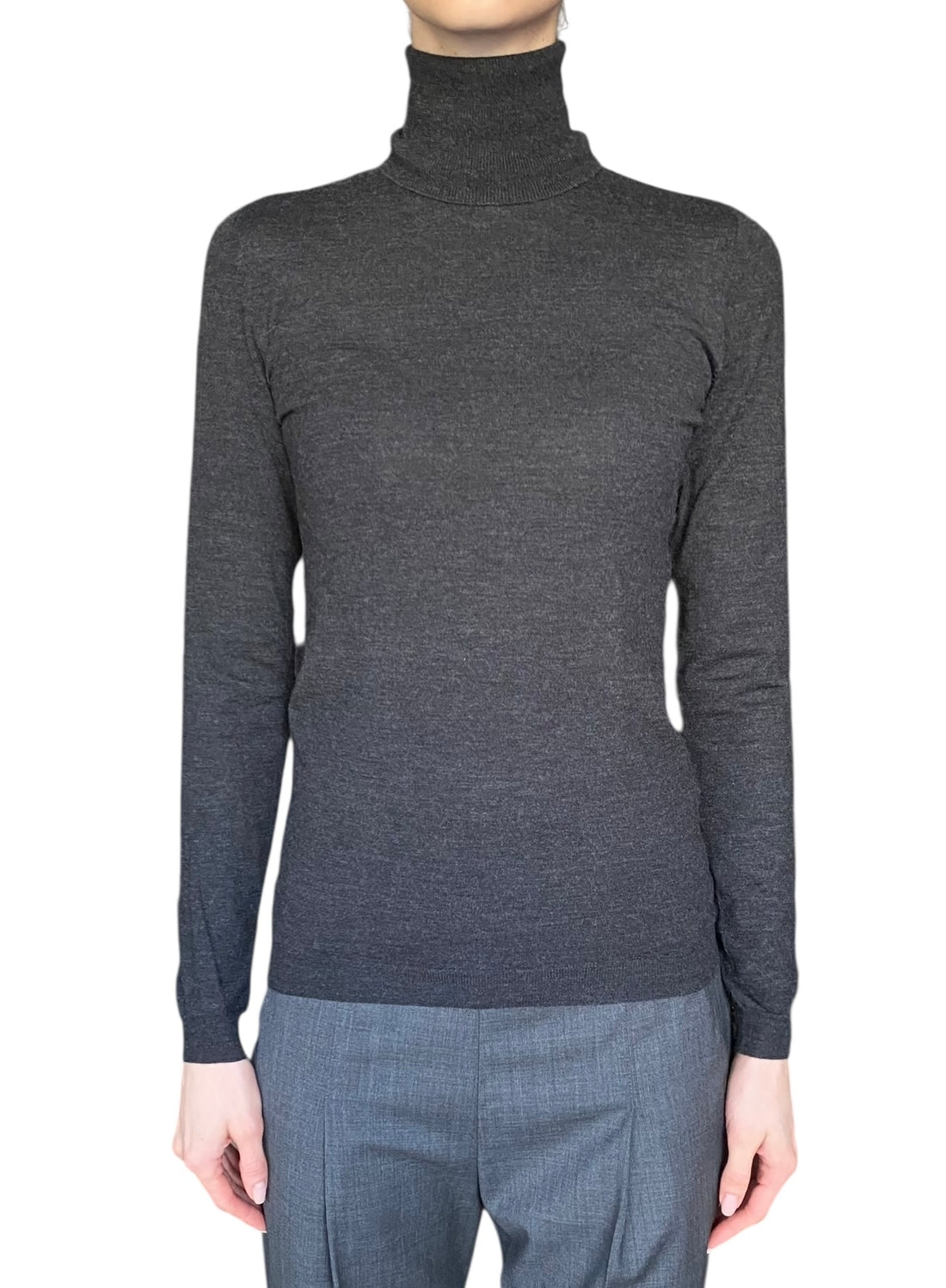 Brunello Cucinelli Grey Fine Knit Cashmere Turtleneck Sweater - S / US 4-6