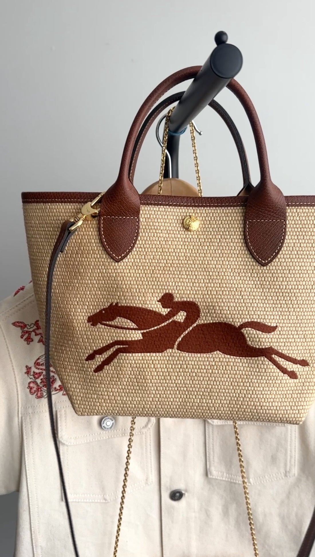 Longchamp Leather Natural Handbags LONGCHAMP ROSEAU M HANDBAG