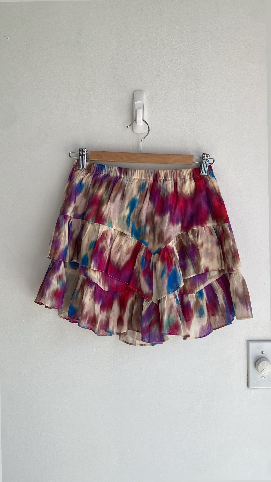 Isabel Marant Etoile Silk Tie Dye Ruffle Skirt