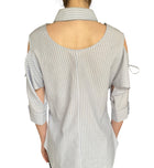 Yohji Yamamoto Striped Cutout Shirt - JP 1 / S-M / US 6