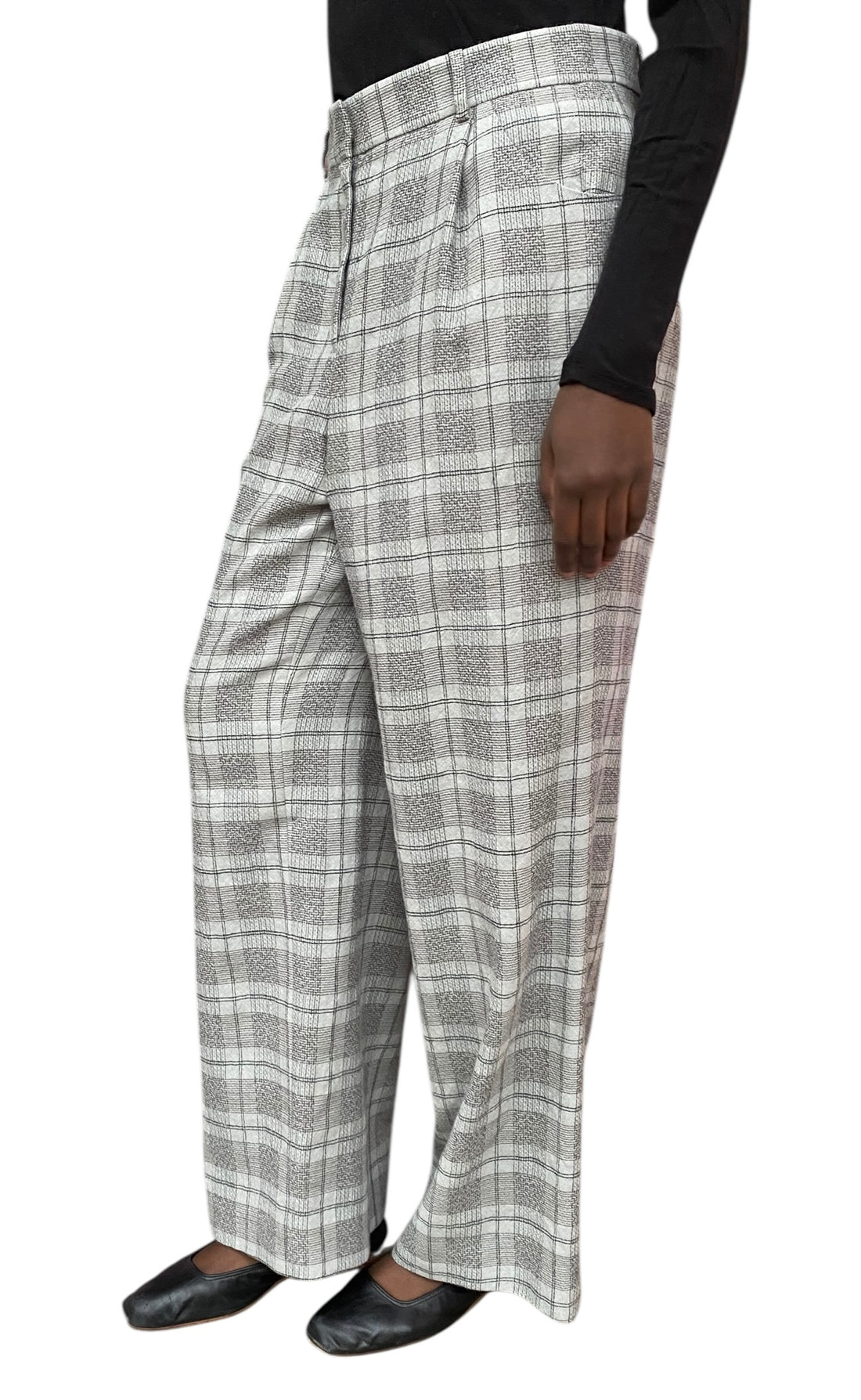 Giorgio Armani Grey Wool Check Trousers - 44 / US 8