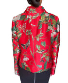 Dolce & Gabbana Red Jacquard Floral Embroidered Jacket - 48 / US 12