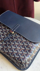 Goyard Navy Coursier Messenger Goyardine Coated Canvas Bag