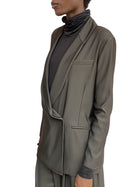 Giorgio Armani Brown Jersey Draped Blazer - 44 / US 8