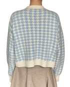Miu Miu Blue Houndstooth Knit Cashmere Cardigan - IT 36 / US 4