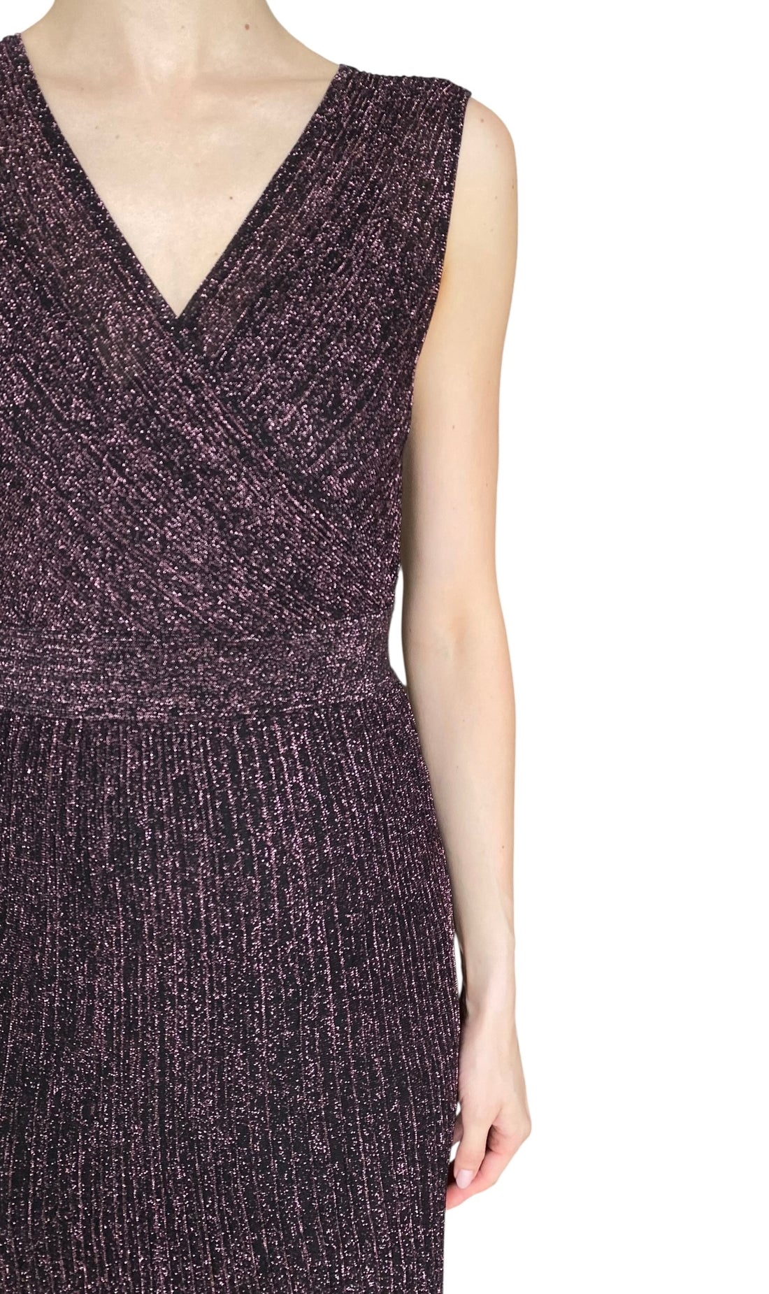 Missoni Purple Metallic Pleated Sleeveless Gown - 38 / US 4