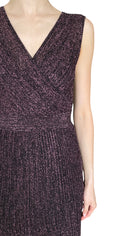 Missoni Purple Metallic Pleated Sleeveless Gown - 38 / US 4