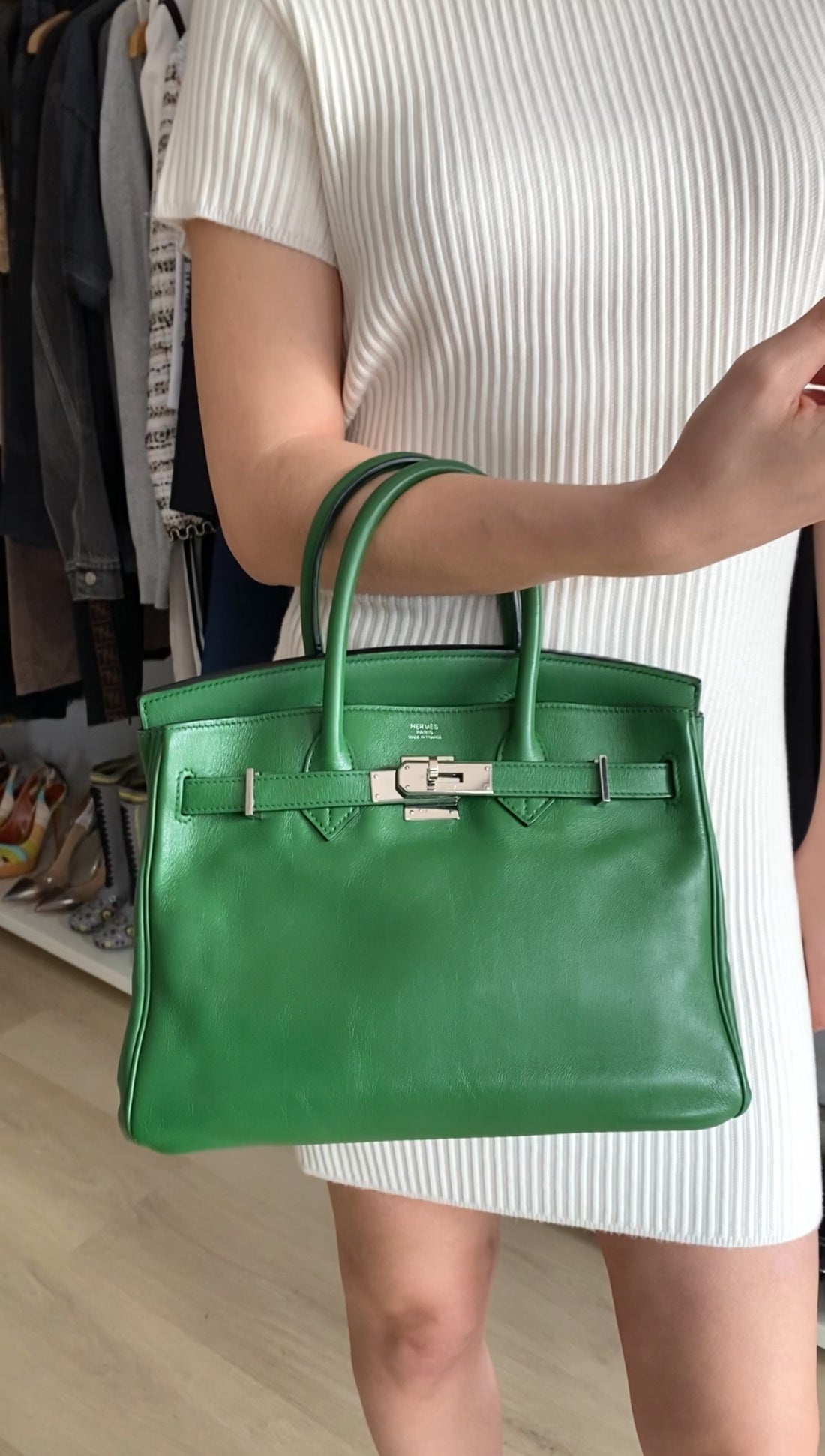 Hermes Birkin 30 Swift Green Vert Bengale PHW Bag