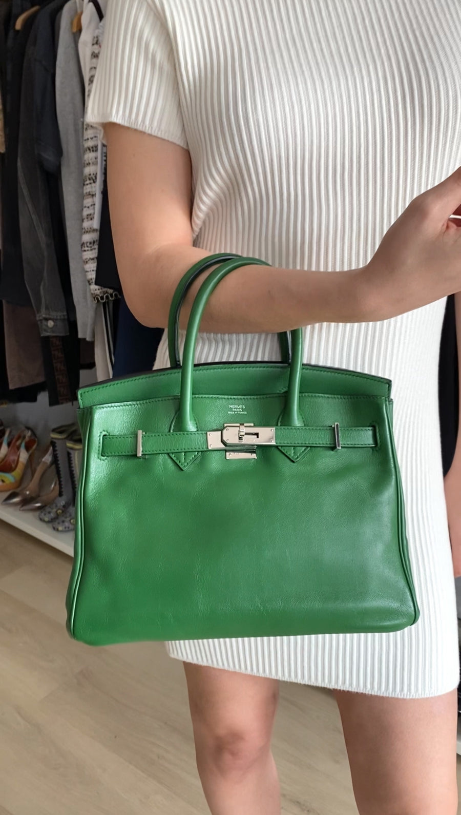 Hermes Birkin 30 Swift Green Vert Bengale PHW Bag