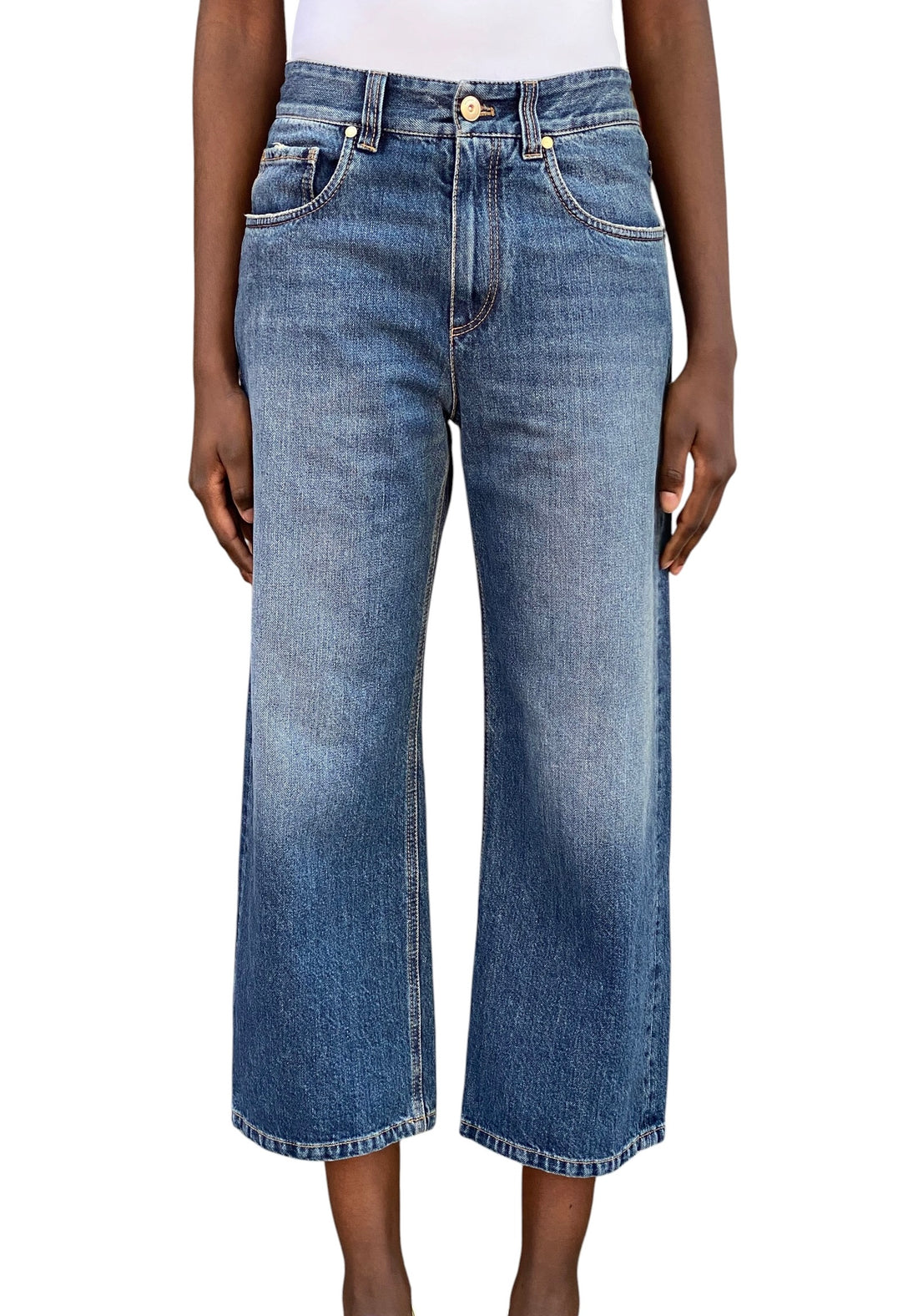 Brunello Cucinelli Blue “Contemporary Square” Cropped Jeans - IT 38 / US 4