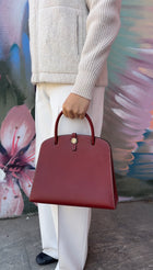Hermès Vintage 2001 Rouge H Box Calf Leather Dalvy Top Handle Bag