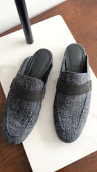 Brunello Cucinelli Denim Monili Bead Flat Slipper Mules - 38.5 / 8